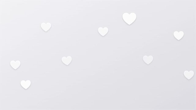 clean minimalist white and grey floating hearts animation