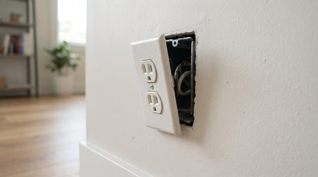 Detached Electrical Outlet with Exposed Wiring
