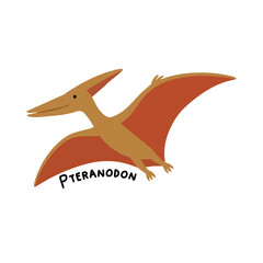 Cute Pteranodon Flying Prehistoric Reptile Illustration © olya