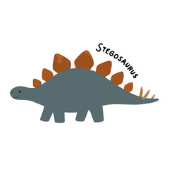 Cute Stegosaurus Prehistoric Dinosaur Illustration © olya