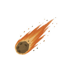 Flaming Meteor Falling Through the Sky Illustration © olya
