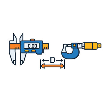 Digital caliper and micrometer measurement tools with precision display