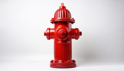 Fototapeta premium a vibrant red fire hydrant stands ready to serve in case of emergency isolated white background
