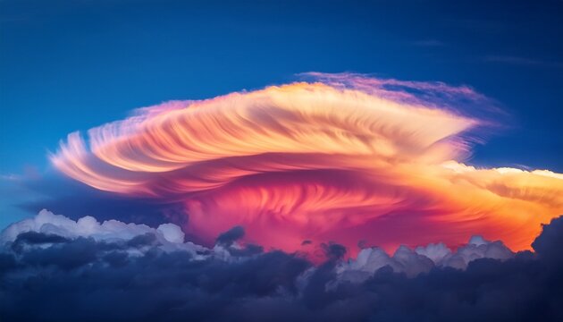 Colorful Swirling Cloud In Sky