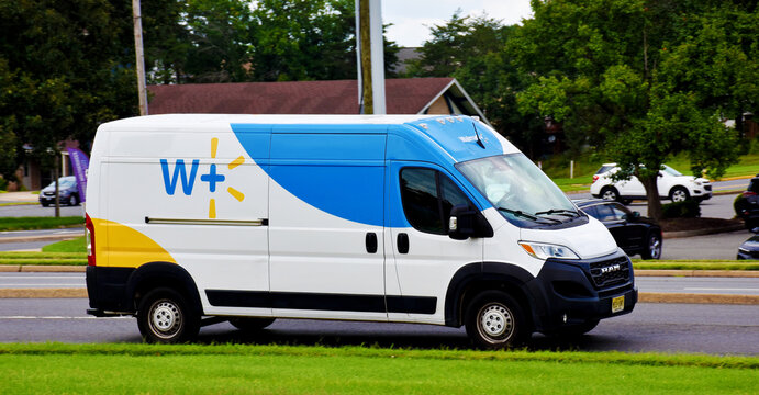 Van emblazoned with the Walmart's logo, Virginia, USA