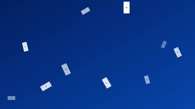 Corporate Royal Blue Currency Shower For Financial Growth