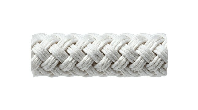 Woven white rope with interlocking braided pattern