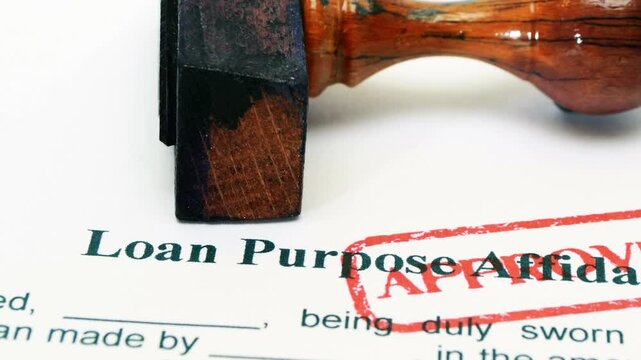 Loan Purpose Affidavit and Approval Document with Gavel