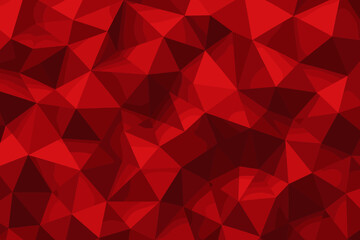 Obraz premium Red low poly geometric abstract pattern featuring triangular facets and ruby crimson shapes creating a modern three dimensional textured mosaic design