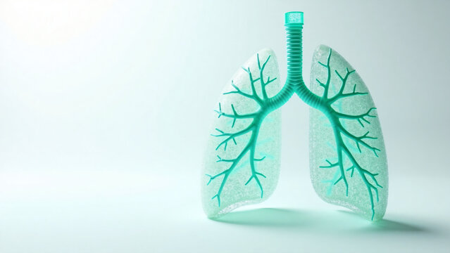 Wireframe Respiratory System Showing Airflow Dynamics