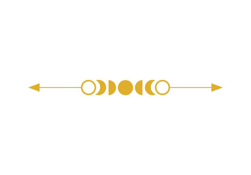 Elegant Gold Moon Phase Double Arrow Divider