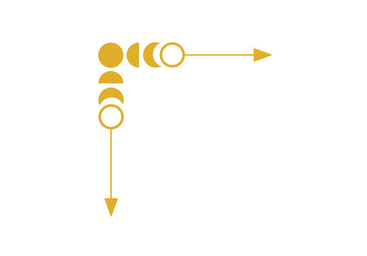 Elegant Gold Moon Phase Celestial Corner Border Accent with Arrows	