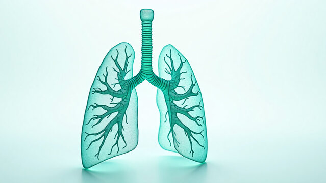 Lung Diagnostic Model Showing Airflow Particles