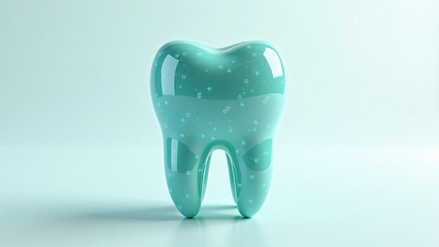 Digital Mesh Tooth Medical Data Points Flat White Background