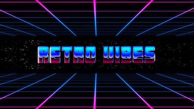 A vibrant retro-style text effect featuring smooth looping wave animations, nostalgic colors, and dynamic motion for a stylish vintage-inspired background.