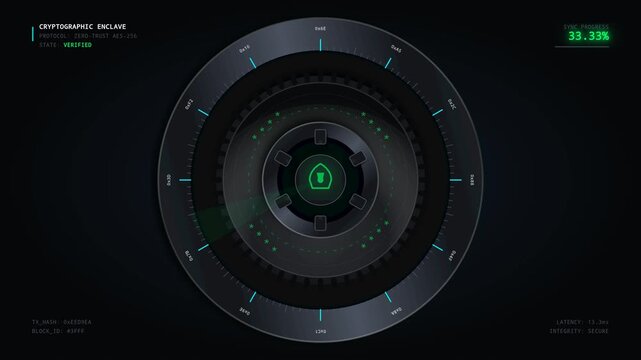 Cyber Security Vault Lock Enclave HUD Background Loop