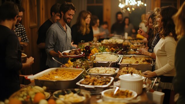 A community potluck where everyone brings a dish that represents a saint on All Saints Day.