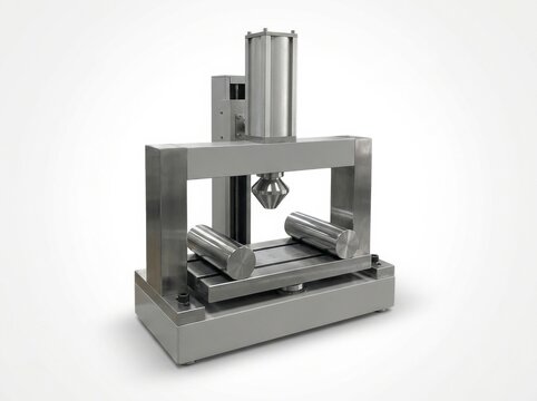 Industrial mechanical testing machine with metal frame and pneumatic cylinder for material research