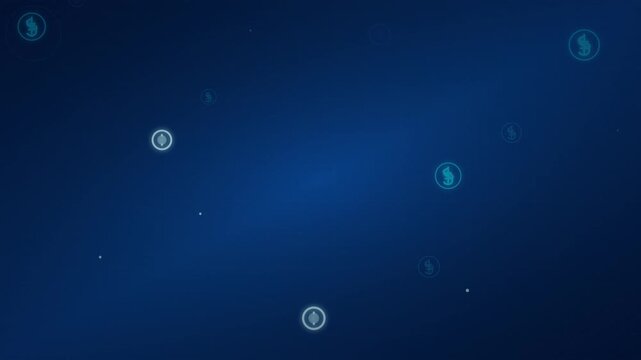 Digital Banking Interface Style Falling Currency Icons