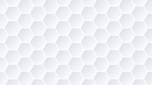 Seamless golf ball dimple texture with hexagonal pattern panning smoothly from right to left. Clean white geometric surface loops endlessly for sports graphics and motion design projects.
