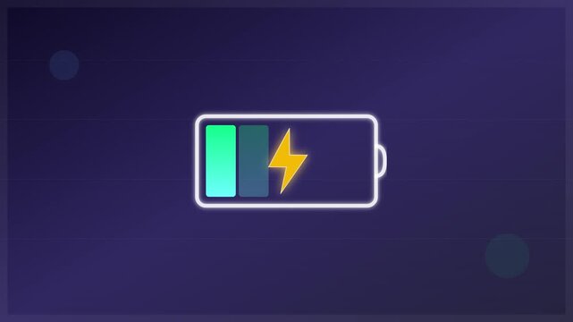 Dynamic Battery Charging Icon with Energy Flow