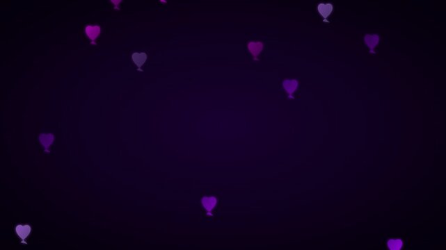 Electric Violet Neon Hearts Social Media Overlay