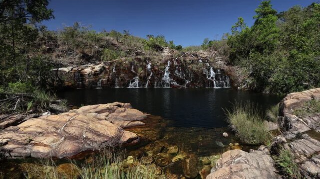Waterfall in Serra da Canastra region - Delfin&oacute;polis, Minas Gerais, Brazil