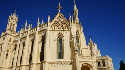 Lednice Castle Gothic Revival Architecture Against Clear Blue Sk © Vladimir