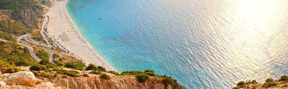 Golden Hour over Myrtos Beach on Kefalonia Island