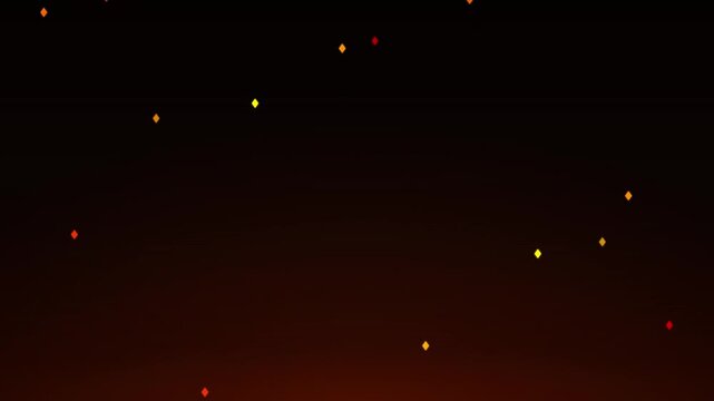 fiery orange embers rising from bottom edge