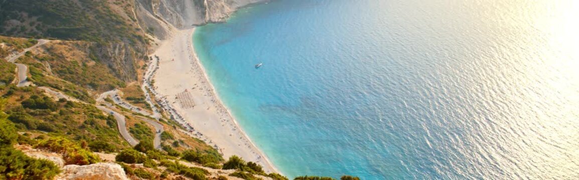 Golden Hour over Myrtos Beach on Kefalonia Island