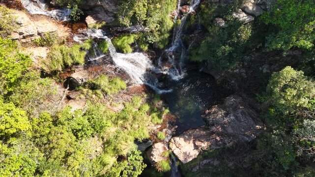 Waterfall Cachoeiras do Ouro in Vale da Gurita, Delfin&oacute;polis, Serra da Canastra region, Minas Gerais, Brazil