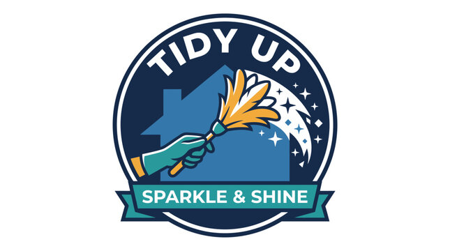 This logo design showcases a cleaning service with a shiny spark overflowing from a hand, emphasizing cleanliness, brightness, and freshness as core brand values.