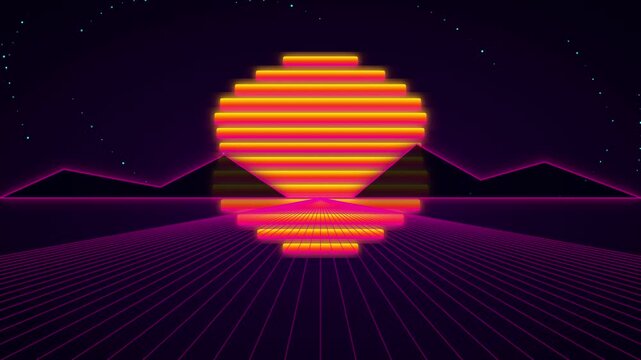 Volume slider bar increasing with max audio text on retro neon background