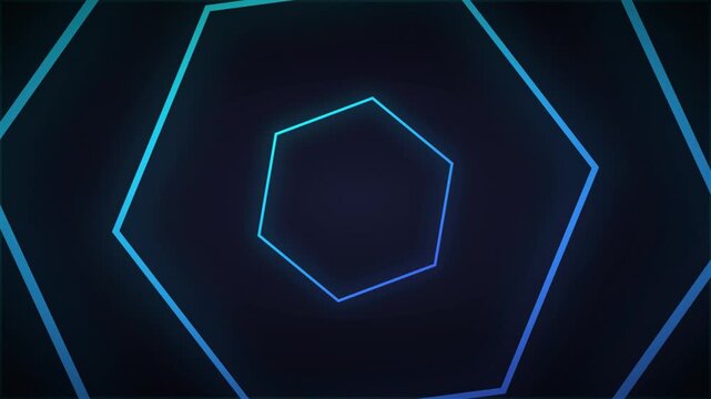 Futuristic Hexagonal Tech Tunnel Animation Overlay Background