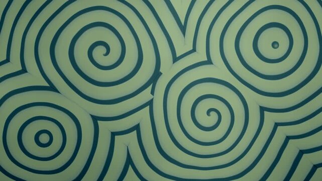 Belousov Zhabotinsky Chemical Spiral And Target Waves Colliding In A Dish, Seamless Loop in deep sage tones