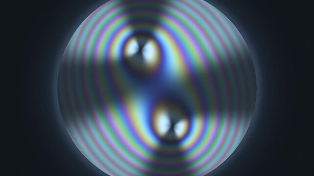Conoscopic Interference Figure With Swinging Isogyre Brushes In Polarized Light Seamless Loop in soft blue tones