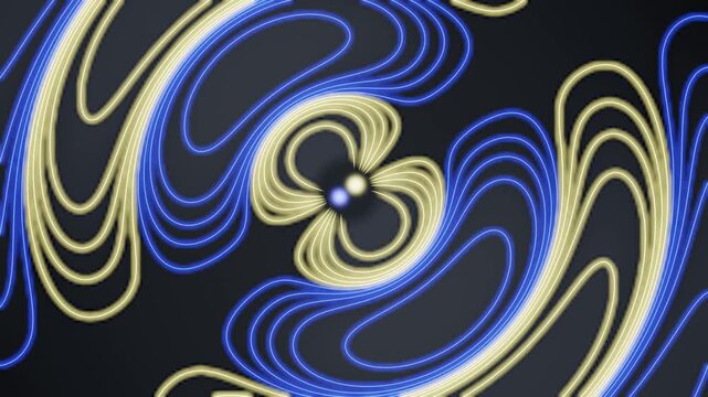 Oscillating Dipole Radiation With Electric Field Line Loops Detaching And Propagating Seamless Loop in soft chalk tones