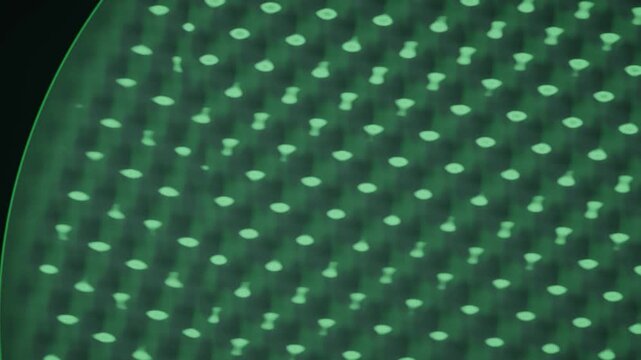 Faraday Wave Instability Subharmonic Square Lattice on Vibrating Liquid Metal Seamless Loop in subtle emerald tones