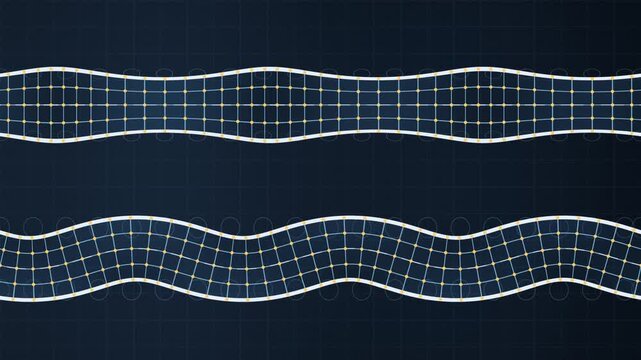 Guided Lamb Waves in Elastic Plate, Symmetric and Antisymmetric Ultrasonic Modes, Seamless Loop in bright blue tones