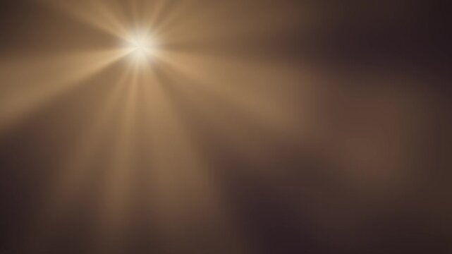 Volumetric light rays radiating god ray beams abstract dark background seamless loop in subtle gold tones