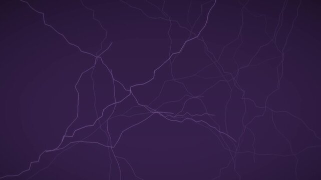 Branching Electric Lightning Bolts Flickering Across a Dark Sky Seamless Loop in vibrant indigo tones