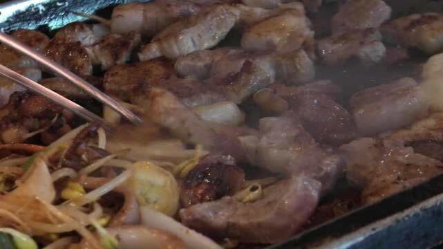 lamb chops on a grill
