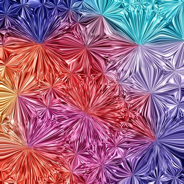 Colorful iridescent liquid abstract texture with radial folds