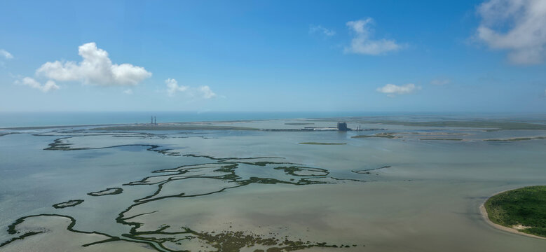 Aerial view of South Bay near Boca Chica in Cameron County, Texas