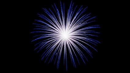 Fototapeta premium A single burst with a brilliant white core fading to deep blue at the tapering tips, no other color, centered