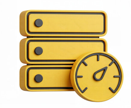 Server speed database optimization 3d icon isolated