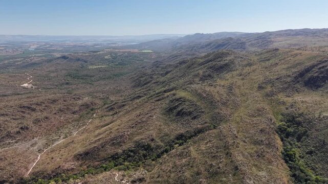 Drone view of the mountains of Serra da Canastra, in Minas Gerais