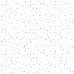 Naklejka premium Abstract seamless pattern with small pastel pink and mint green confetti shapes on a clean white background