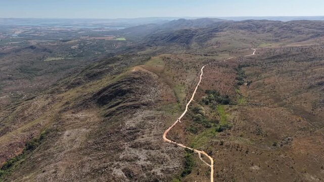 Drone view of the mountains of Serra da Canastra, in Minas Gerais